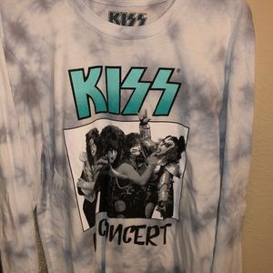 Kiss concert long sleeve tie-dye T-shirt